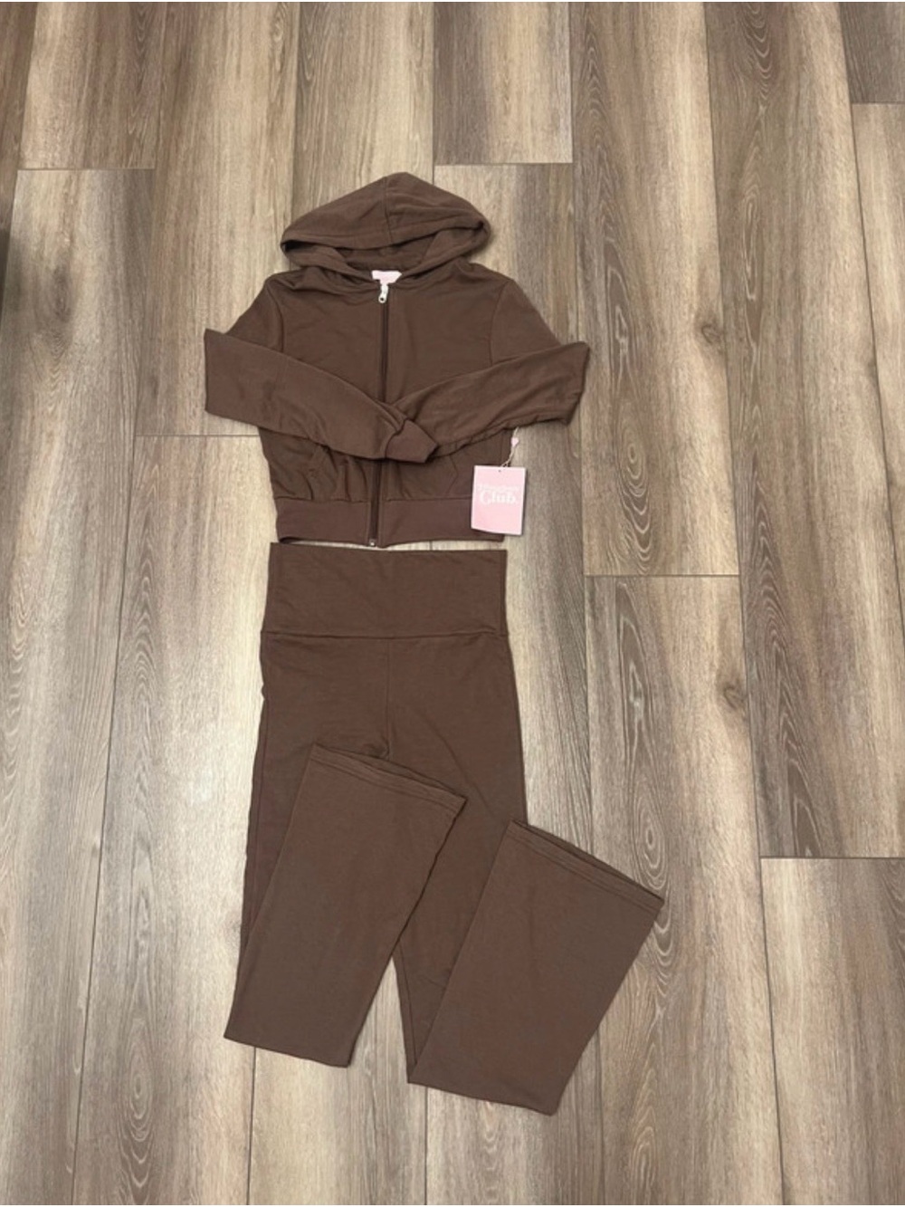 Women’s Brown Hoodie & High-Waist Pants Set
